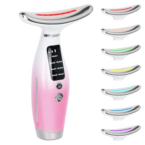 Image of Neck Face Lifting Device, 7 LED Facial Massager with 45°C EMS Microcurrent Massage 6 Modes 3 Intensity Levels, Skin Tightening Lift Device, Anti-Wrinkle, Skin Tightening for Face Neck Eye Body Care