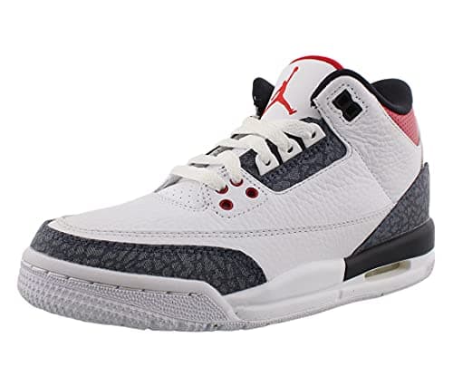 Image of Nike AIR JORDAN 3 RETRO SE (GS), Boy's Basketball Shoe, White Fire Red Black, 3 UK (35.5 EU)