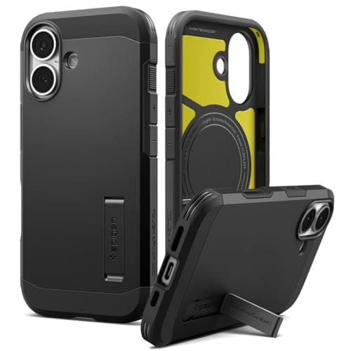 Image of Spigen Tough Armor T MagFit Case with Stand for iPhone 17, MagSafe Compatible Phone Cover [Built-in Kickstand] [Military-Grade Drop Protection] - Black