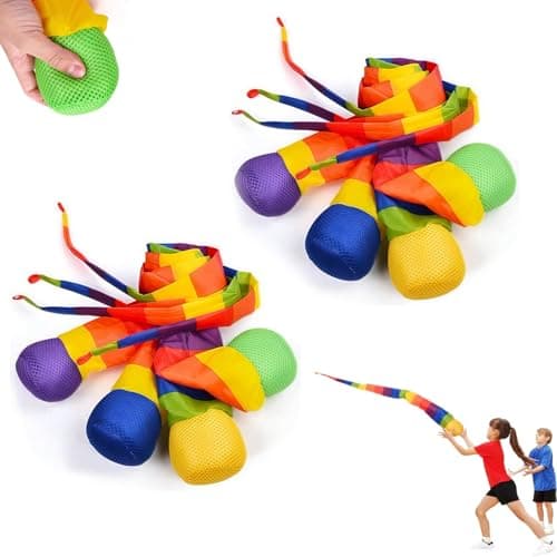 Image of Rainbow Ball With Tail - 62cm Soft Colorful Play Balls | Children's Throwing And Catching Ball Toy | Interactive Sensory Outdoor Throw Catch Toys For Kids, Girls, Boys, And Children