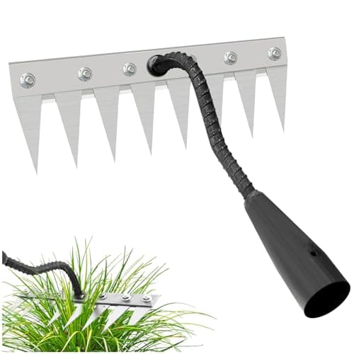 Image of 8 Teeth Iron Weeding Rake,Iron Rake for Gardening and Weeding,Heavy Duty Metal Rakes for Efficient Garden Weeding,Carbon Steel Garden Weed Rakes for Loosening Soil,Lawn Care,Weed Removal(No Handle)