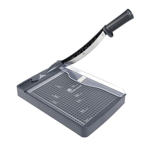Image of JIELISI Guillotine Paper Cutter Cutting Performance up to 12 Sheets,12 Inch Cut Length Heavy Duty Guillotine Paper Trimmer with Safety Guard and Blade Lock(Dark Gray)