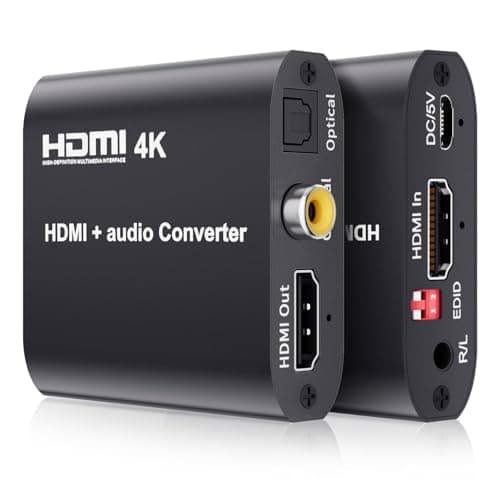 Image of HDMI Audio Extractor, HDMI Input to HDMI + Optical Toslink & Coaxial SPDIF Output Audio Converter Adapter, Supports 4K@30Hz, 5.1CH/2.0CH, EDID Management, for PS4, Xbox, Blu-ray, Fire Stick