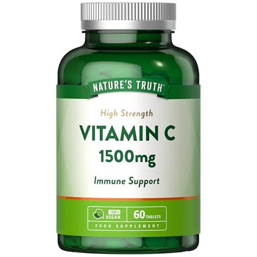 Image of Vitamin C Tablets 1500mg | High Strength | Ascorbic Acid | Vegan | 60 Count | Nature's Truth