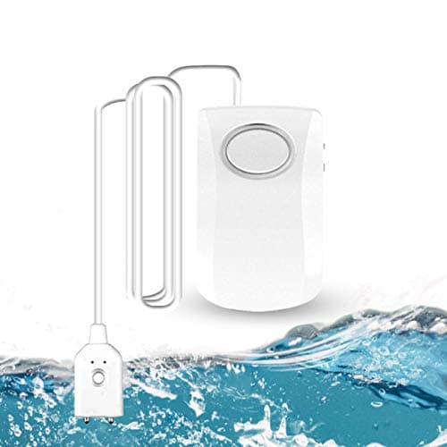 Image of GuDoQi Water Leak Detector, Water Alarm Sensor, 130dB Super Loud Alarm, Battery Operated, 100cm Detection Cable, Leak Monitor for Kitchen, Cellar, Garage, Washer, Baseroom