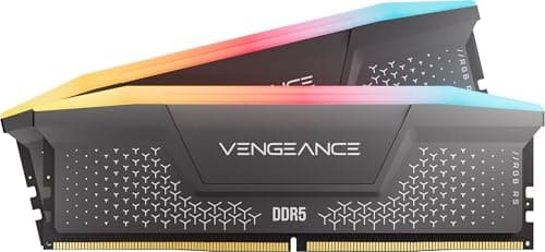 Image of CORSAIR VENGEANCE RGB RS DDR5 RAM 32GB (2x16GB) Up to 6000MHz CL36-44-44-96 1.35V AMD EXPO Intel XMP Computer Desktop Memory – Grey (CMG32GX5M2E6000Z36)
