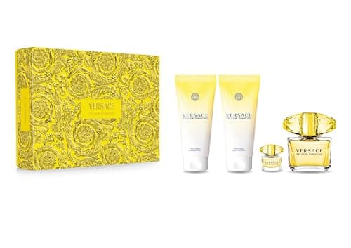 Image of Versace Yellow Diamond Natural Eau De Toilette Perfume Spray 4-Pieces Gift Set for Women