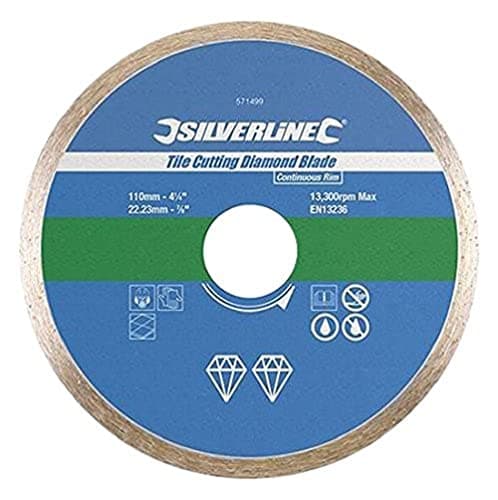 Image of Silverline 868730 Tile Cutting Diamond Blade 115 x 22.23 mm Continuous Rim