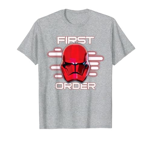 Image of Star Wars Rise of Skywalker First Order Sith Trooper T-Shirt, Men, Heather Grey, X-Large