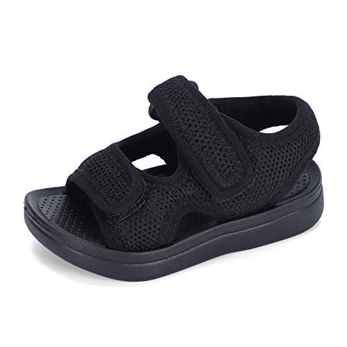 Image of MK MATT KEELY Unisex Kids Summer Sandals Baby Anti-Slip Open Toe Adjustable Walking Shoes for Boys Girls,Size 13/13.5 UK Child, Black