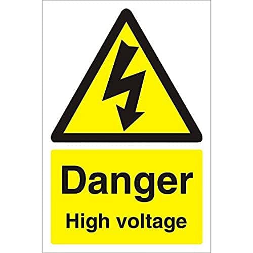 Image of Seco Danger High Voltage Sign, 200mm x 300mm - 4mm Fluted Board