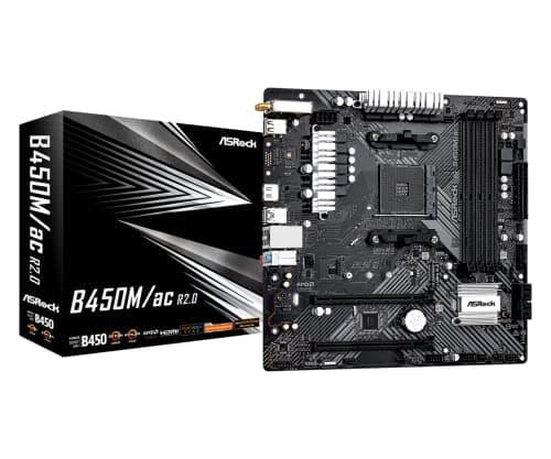 Image of Asrock B450M/AC R2.0 Amd B450 Am4 Micro Atx 4 Ddr4 Hdmi Gb Lan Ac Wi-Fi 1X M.2