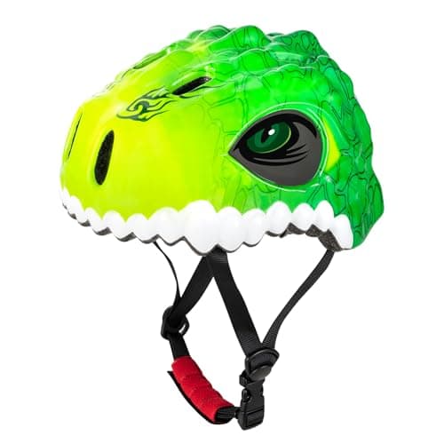 Image of Favoto Kids Children Bike Helmet - Toddler Dinosaur Cycling Bikes Helmet Breathable Green Adjustable Helmet for Boys and Girls