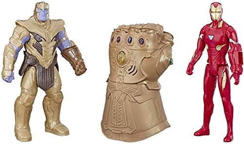 Image of Marvel Avengers: Endgame - Infinity Gauntlet Electronic Fist with Thanos and Iron Man Action Figures