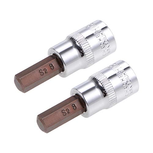 Image of sourcing map 2 Pcs 3/8" Drive x 8mm Hex Bit Socket, Standard Metric, S2 & Cr-V Steel
