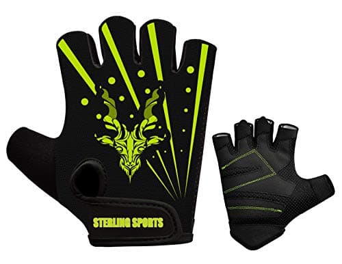 Image of Sterling Sports Weight Lifting Gloves For Gym Training, Fitness & Bodybuilding - Premium Durable Grip Comfort & Protection For Men and Women Workout Exercise Gear (Black Green, Medium)