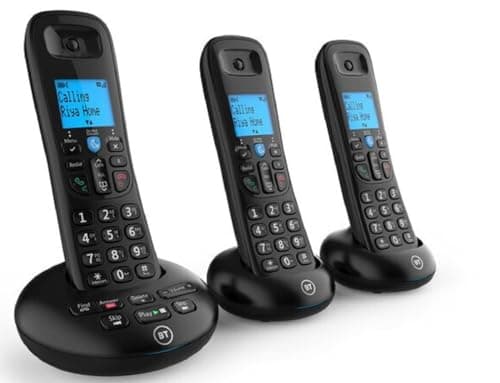 Image of BT 3570 Cordless Home Phone with Nuisance Call Blocking and Digital Answer Machine, Trio Handset Pack