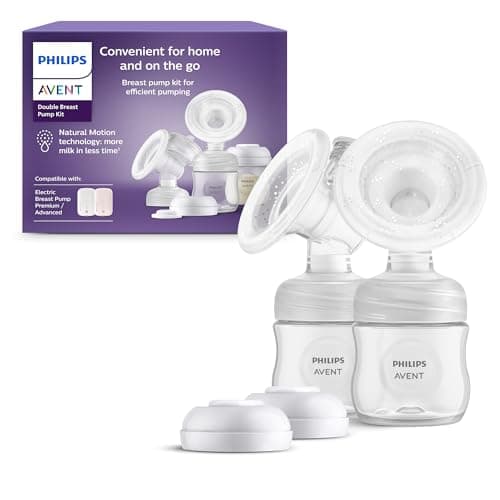 Image of Philips Avent Double Breast Pump Kit, Without Motor Unit, Easily Clean and Assemble, 2 Bottles, 2 Sealing Disc and 2 Screw Rings for Milk Storage, Model SCF335/12