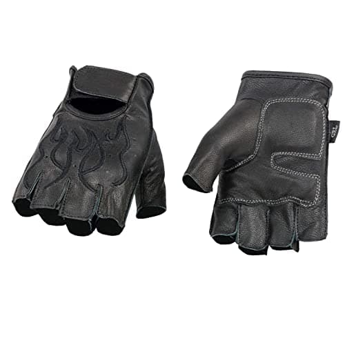 Image of Shaf International Men's Fingerless Gloves (Black, Medium) (with Embroidery Hot Pin)