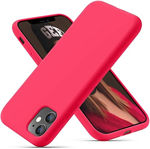 Image of OitiYaa Silicone Case Compatible with iPhone 11 Case 6.1 Inch, Soft Ultra Slim Protective Shockproof Liquid Silicone Phone Case with Anti-Scratch Microfiber Lining,Hot Pink