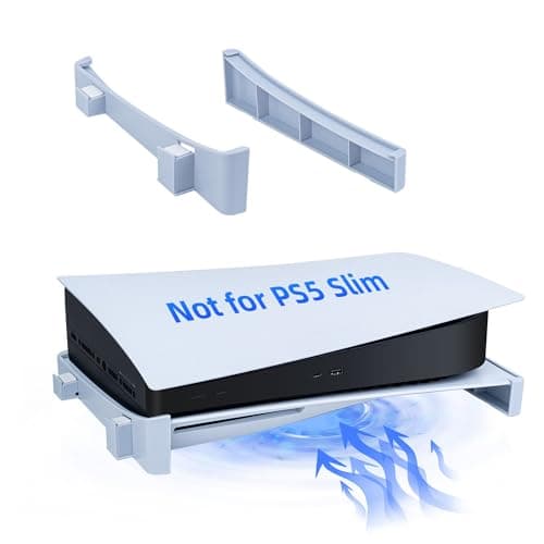 Image of Mcbazel Horizontal Stand Compatible with Playstation 5 DE/UHD Console, Base Stand Holder for Playstation 5 Disc & Digital Edition Console,with Anti-Slip Mads - Grey/White(Not for PS5 Slim/PS5 Pro)