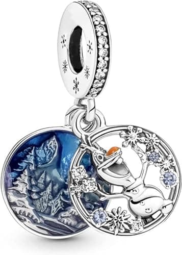 Image of Olaf charm Frozen Anna Elsa. S925 Silver. Compatible with Pandora and other UK charm bracelets