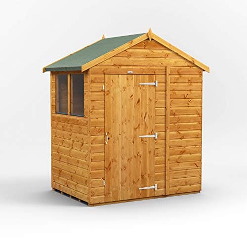 Image of POWER High Grade Premium Apex Garden Wooden Shed with Security Features, PVC Window Sills, Door & Window Flexibility, made from Extra Thick Timber & Toughened Glass