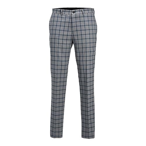 Image of JACK & JONES Men's Trousers Super Slim Fit Buttoned Zip Fly Pants, Blue Colour, 38 Waist 32 Inside Leg