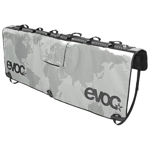 Image of EVOC TAILGATE PAD for bike transport in the pickup (bike carrier without trailer coupling, fixation of up to 6 bikes, access to tailgate lever, bike & tailgate protection, size: XL), stone grey