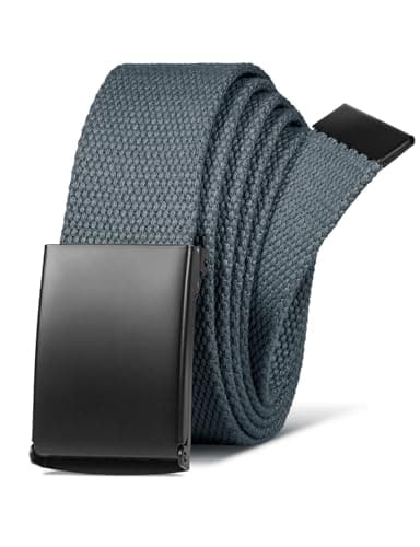 Image of LXMY Belts for Men,Work Belts for Men,Mens Adjustable Canvas Fabric Nylon Golf Belt Fits Anywhere(Grey)