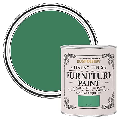 Image of Rust-Oleum Green Upcycled Furniture Paint in Chalky Finish - Emerald Green Matt 750ml