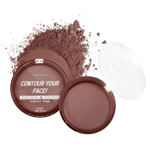 Image of Boobeen 2 Packs Matte Finishing Pressed Powder Contour Palette, Waterproof and Oil-Control Face Contour Bronzer Powder, Non-Caking Natural and Long-Lasting Baked Setting Bronzer Makeup, 5 Colours