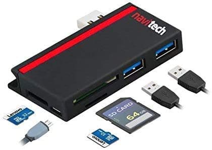 Image of Navitech 2 in 1 Laptop/Tablet USB 3.0/2.0 HUB Adapter/Micro USB Input with SD/Micro SD Card Reader - Compatible With The HP EliteBook 735 G6 13.3" FHD Laptop