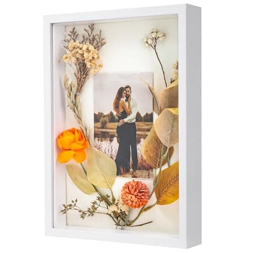 Image of WISYOK A4 Box Frame, Shadow Box Frame, Box Frames for Crafts 3D Deep 3cm, Deep Pictures Frame White, Medal Display Frame for Photos, Artworks, Memory Tickets