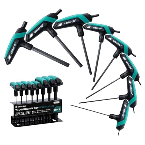 Image of LIBRATON T-Handle Allen Wrench Set, Metric Hex Key T-Handle Set, 2.0mm-10mm T Handle Hex Key Set for DIY, Auto Bike Repair Tool, 8PCS with Storage Rack