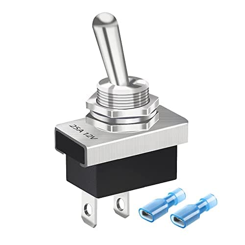 Image of Gebildet Metal Toggle Switch 25A 12VDC/15A 24VDC/10A 250VAC/ 15A 125VAC SPST ON/Off 2Pin 2 Position