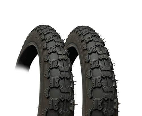 Image of 2 Pack - 14 x 2.125 (57-254) - Kids Bike Tyre - Black - Squares Tread pattern