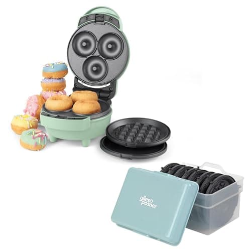 Image of Giles & Posner 3-in-1 Mini-Bites Maker & Storage Box – Multi-Function Dessert Maker with Non-Stick Plates, 400W, 3-Minute Preheat, Non-Slip Feet & Durable Container for up to 8 Cooking Plates