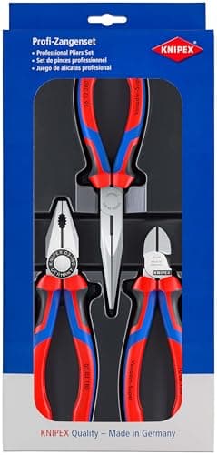 Image of KNIPEX 00 20 11 Mounting Pack, 3 Pieces, 160 to 200 mm, Basic Equipment for Travel, Pliers Set, Tool Set