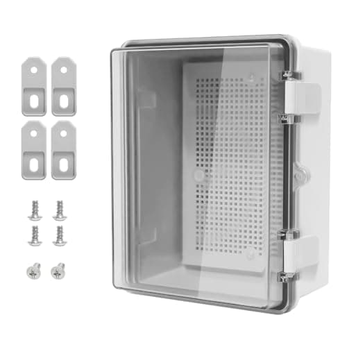 Image of LMioEtool ABS Plastic Dustproof Waterproof IP65 Junction Box Hinged Shell Universal Electrical Project Enclosure Gray, with PC Transparent/Clear Cover 8.7" x 6.7" x 4.3"(220mmx170mmx110mm)