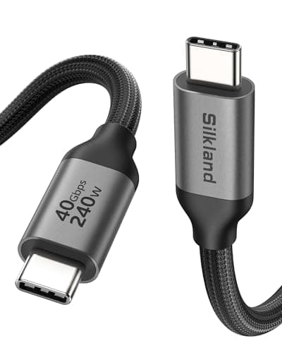 Image of Silkland USB4 Cable for Thunderbolt 4 Cable 3M 40Gbps, [8K@60Hz 5K@60Hz 4K@144Hz], 240W PD3.1 for Monitor, MacBook Pro, iPhone 15 Pro/Pro Max, iPad Pro/Air, Docking, PSSD