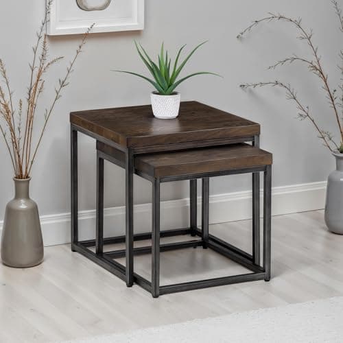 Image of Julian Bowen Brooklyn Nesting Lamp Tables, Dark Oak