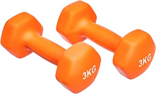 Image of Amazon Basics Neoprene Dumbbell Pair, 6kgs (2 x 3kgs), Orange