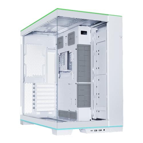 Image of Lian Li O11D EVO RGB Mid Tower PC Case - White, Tempered Glass, Modular Design, E-ATX Support, Dual Chamber, Custom RGB Lighting