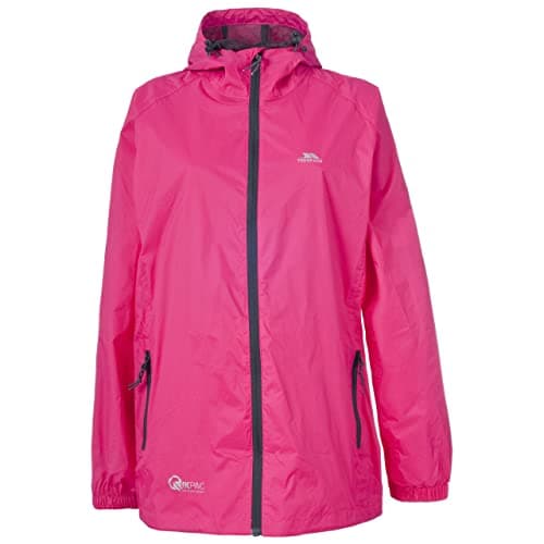 Image of Trespass Adults Waterproof Jacket Qikpac - Lightweight Packaway Raincoat, 2 Zip Pockets, Full Body Front Zip, Adjustable Hood, Storm Flap, Ventilated Back, Foldable Packs in Pouch