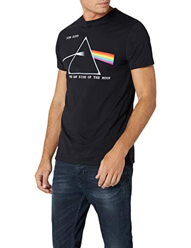 Image of Pink Floyd Men's DSOTM Courier Short Sleeve T-Shirt, Black, Large