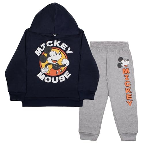 Image of Disney - Baby Boys Mickey Mouse Hoodie Pants 2 Piece Outfits Set (Size 8, Navy), Navy, 8