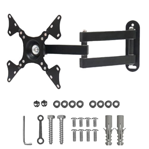 Image of TV Wall Bracket Mount for Most 14-32 inch,Swivels Tilts Wall Mount for LED, LCD, OLED Flat Screen Flat & Curved TV,VESA 75x75-100x100mm up to 13kg