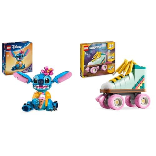 Image of LEGO | Disney Stitch Building Toy for 9 Plus Year Old Kids, Girls & Boys, Playset & Creator 3in1 Retro Roller Skate to Mini Skateboard Toy to Boom Box Radio, Set for 8 Plus Year Old Girls, Boys & Kid