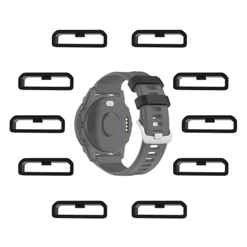 Image of MTHGH 22mm Watch Strap Loops for Garmin Fenix 7/6/5 /Forerunner 965/955/945/935/745/265/255 Smartwatch Fastener Rings [10 Pcs], Soft Silicone Replacement Secure Rings Connector Holders Loop